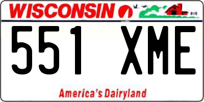 WI license plate 551XME