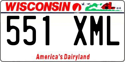 WI license plate 551XML