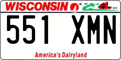 WI license plate 551XMN