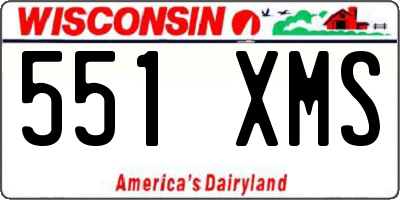 WI license plate 551XMS