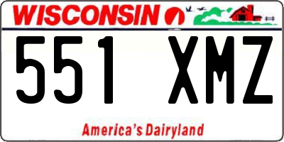 WI license plate 551XMZ