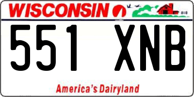 WI license plate 551XNB