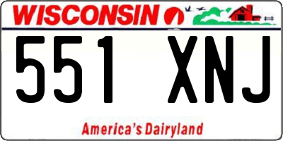 WI license plate 551XNJ