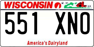 WI license plate 551XNO
