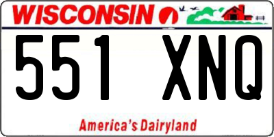 WI license plate 551XNQ