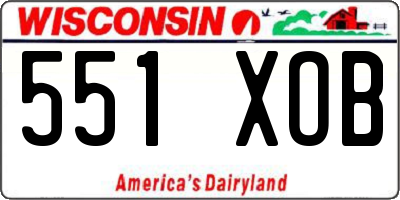 WI license plate 551XOB