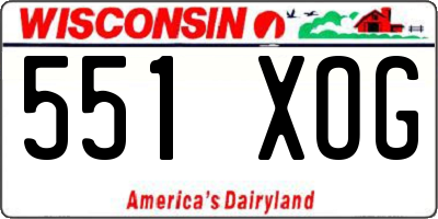 WI license plate 551XOG