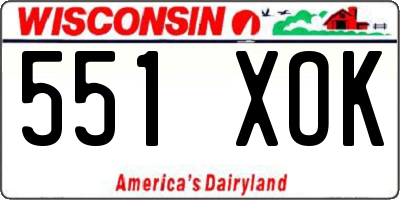 WI license plate 551XOK