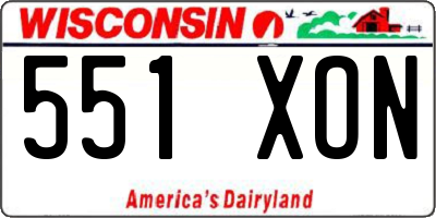 WI license plate 551XON