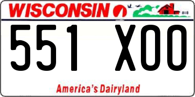 WI license plate 551XOO