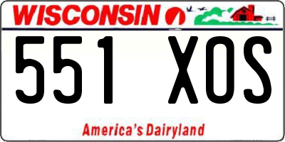 WI license plate 551XOS