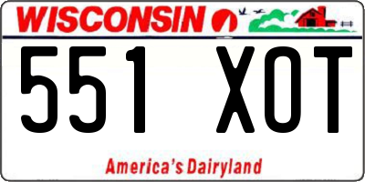 WI license plate 551XOT