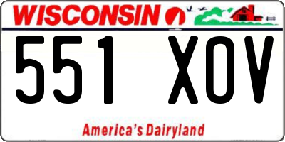 WI license plate 551XOV