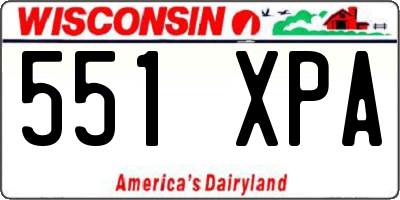 WI license plate 551XPA