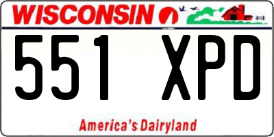 WI license plate 551XPD
