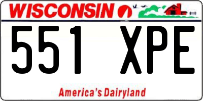 WI license plate 551XPE