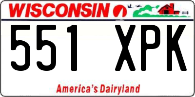 WI license plate 551XPK