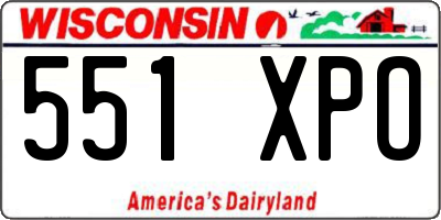 WI license plate 551XPO