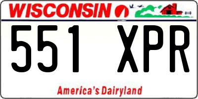 WI license plate 551XPR
