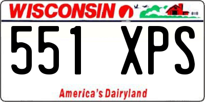 WI license plate 551XPS