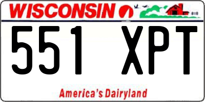 WI license plate 551XPT
