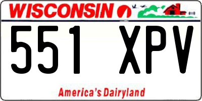 WI license plate 551XPV