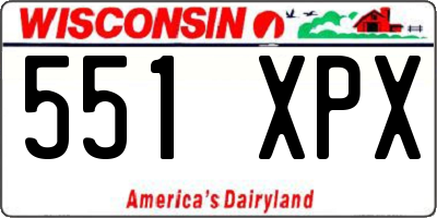 WI license plate 551XPX