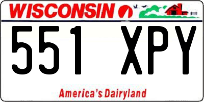 WI license plate 551XPY