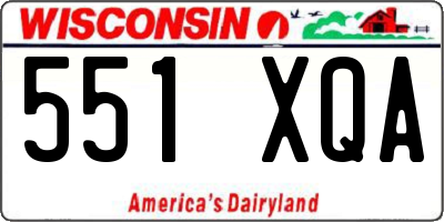 WI license plate 551XQA