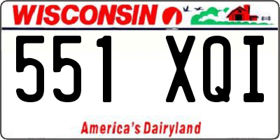 WI license plate 551XQI