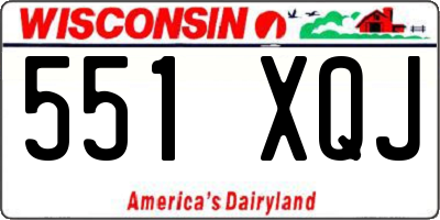 WI license plate 551XQJ