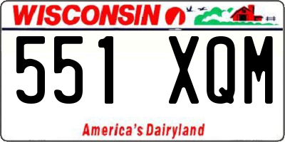 WI license plate 551XQM