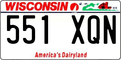 WI license plate 551XQN