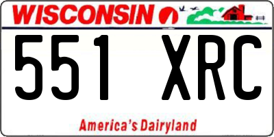 WI license plate 551XRC