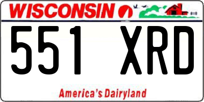WI license plate 551XRD
