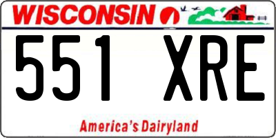 WI license plate 551XRE
