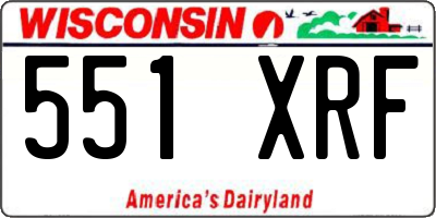 WI license plate 551XRF