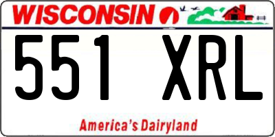 WI license plate 551XRL