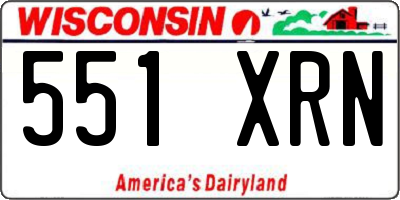 WI license plate 551XRN