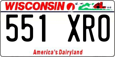 WI license plate 551XRO