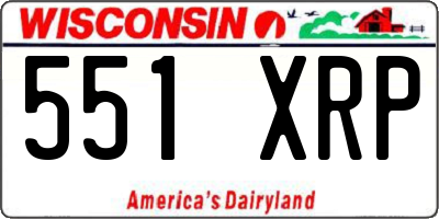 WI license plate 551XRP