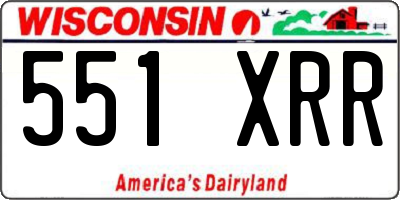 WI license plate 551XRR