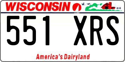 WI license plate 551XRS