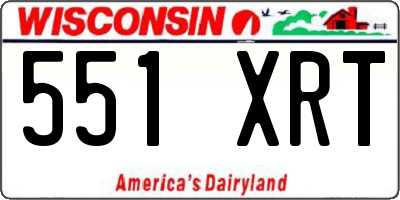 WI license plate 551XRT