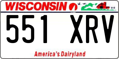 WI license plate 551XRV