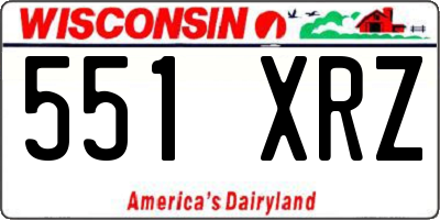 WI license plate 551XRZ
