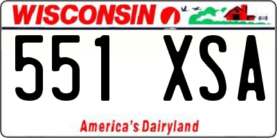 WI license plate 551XSA