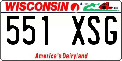 WI license plate 551XSG