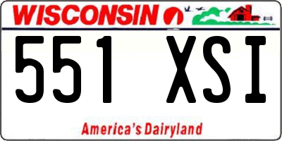 WI license plate 551XSI