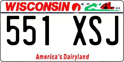WI license plate 551XSJ